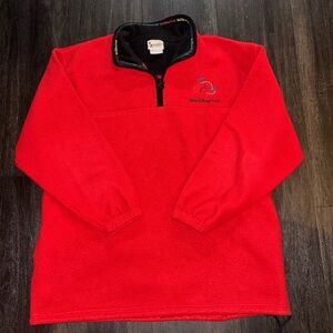 Vintage Y2K Walt Disney World Fleece Sweatshirt L 1/4 Zip Pullover Mickey Mouse